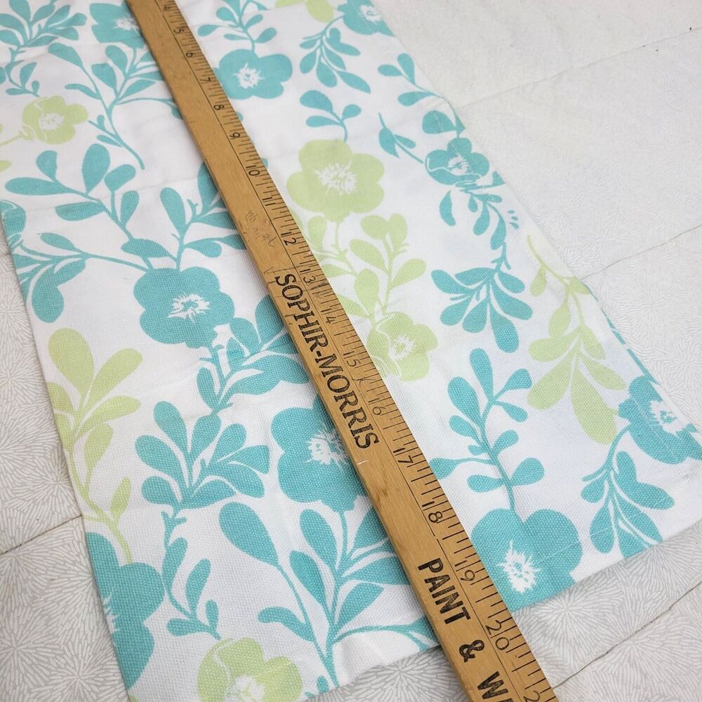 Kohl's 4 floral cotton blend cloth napkins white aqua pale green spring summer - Picture 6 of 7
